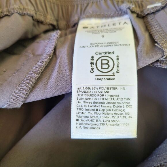 NEW Athleta Savannah Jogger Pants 6 Purple Lightweight  Pockets Pull-On Fitness - Picture 9 of 13